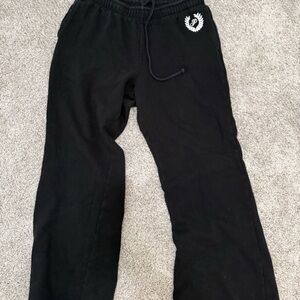 Women’s Pink Black Sweatpants with Embroidered Logo